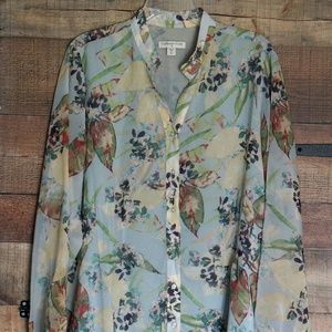 [Coldwater Creek] Floral Sheer Top Size 1X (18)